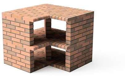 MAESTRO FERRETERO MOVELAR - Modulo de Esquina para Barbacoa de Obra Prefabricada Modelo VOLTERRA (105 x 105 x 88 cm) - Uso en Exteriores (Gris/Terracota)
