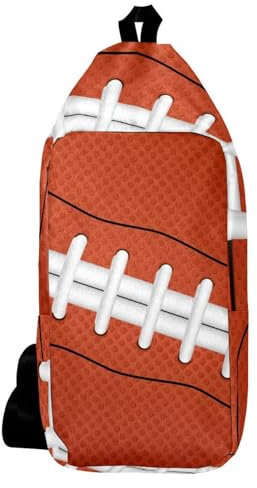 American Football Textur-Schulter-Rucksack, Schultertasche, Crossbody-Tasche, Reisen, Wandern, Tagesrucksack für Männer und Frauen, multi, 16x36.5x8.4cm/6.3x14.4x3.3in