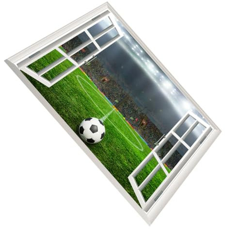 DOITOOL Fußball Wandtattoo - Zimmer Wanddekoration - 3d Fensteraufkleber - Sport Wandkunst - Wohnzimmer