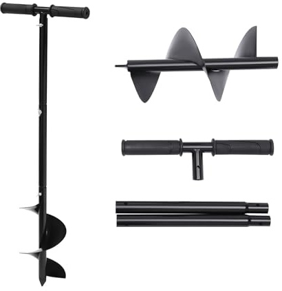 NeNchengLi Hand Auger Post Hole Digger 6 * 33 In Manual Garden Hole Digging Drill Bit, Manual Earth Garden Auger Planter Fence Garden Auger for Planting Trees, Seedlings, Deep Cultivating
