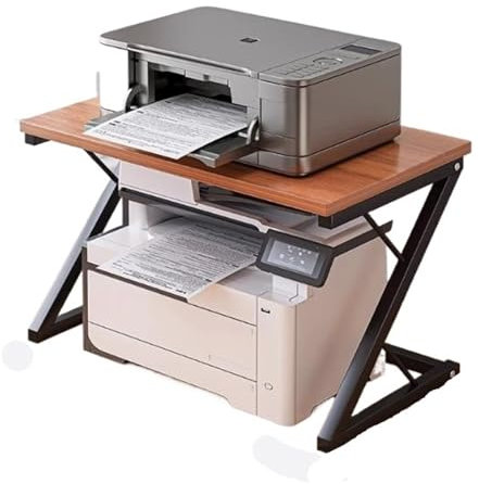 MOBAAK DruckerstäNder Druckertisch Desktop-Druckerständer Für Büro, Holz-Metallrahmen, Druckerhalter, Druckerregal Für Drucker, Scanner, Fax Druckerschrank(B)