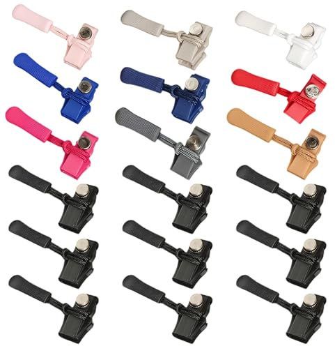 18 Stück Reißverschluss Zipper,Reissverschluss Reparatur Set,Repariertes Reißverschluss Zipper Ersatz,Austauschbares Reissverschluss Zipper,3 Größen Erhältlich Passend für Verschiedene Reißverschlüsse