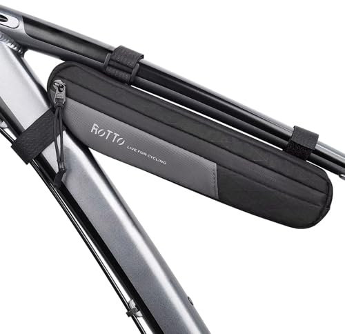 ROTTO Fahrrad Rahmentasche Wasserdicht Dreieck Tasche unter Oberrohr mit Mesh-Tasche 1.2L für MTB Ebike Rennrad