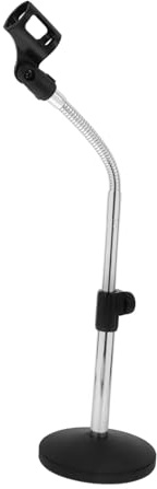 TOYANDONA Brazo de Micrófono Ajustable de Hierro Negro con Base Metálica Pesada y Manguera Flexible, Adecuado para Reuniones y Transmisiones en