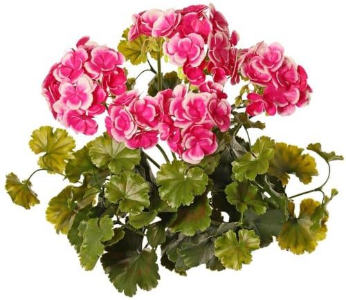 artplants.de Kunstblume Geranie Malina auf Steckstab, crossdoor, rosa-pink, 40cm - Kunstblume Geranie