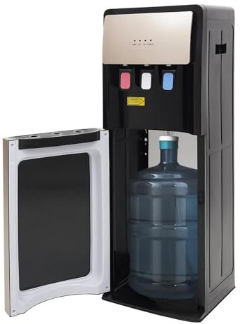 SAYEYBU Dispensador De Agua De Pie con Carga Inferior, Dispensador De Agua Fría Y Caliente 3 En 1, Dispensador De Agua Caliente Y Fría, para Cocinas De Oficinas En El Hogar,Oro