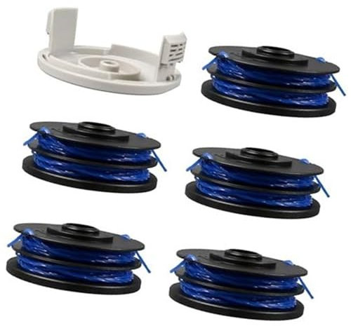 XEBRAD Strimmer Trimmer Spool Line, for Ryobi, RAC123 5132002671, 1,6 mm x 8,3 M Strimmer Spool Lines, for Ryobi, RLT4027, RLT4125, RLT5027, RLT6030, RLT5127, RLT13120-20+ Kåpa (S51020-20+) Trimmertrå