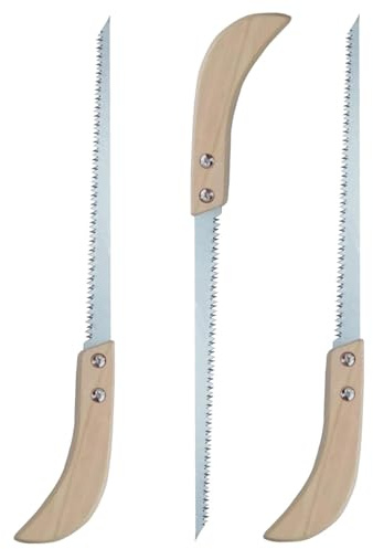 Sucritude Sierra para trabajar la madera | 3 sierras de mano para madera con hoja afilada de acero al manganeso,Hoja de sierra de pértiga para camping, jardinería, caza, corte de, carpintería