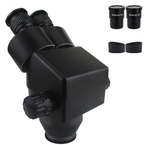 Microscope binoculaire à grossissement continu, tête de Microscope stéréo 7X-45X + oculaire à Grand Champ WF10X/20mm(Black)