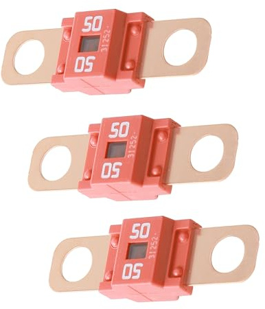 Xibao 3PCS Fusible Voiture,Fusible Midi,Fusibles Automobiles,Protection Circuit pour Voitures,Convient à la Plupart des Voitures,Camions,Engins de Chantier,Machines Agricoles (50A)