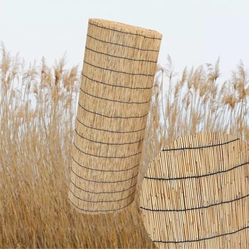 Rouleau de clôture en bambou naturel – Protection UV pour jardin extérieur et balcon 70 x 800 cm Ligne noire primaire – Idéal pour l'aménagement paysager et la décoration