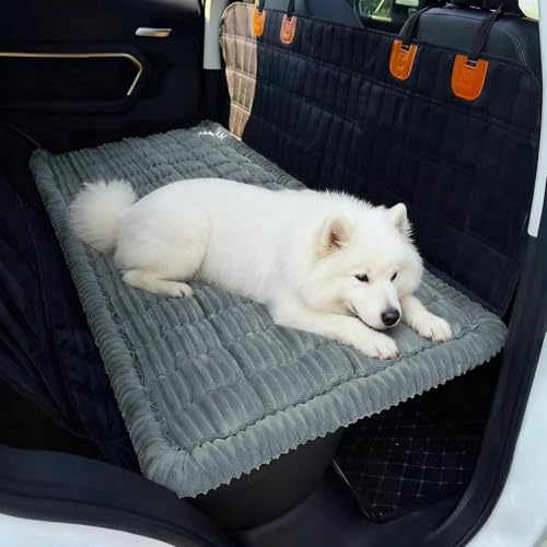 MeYuxg Hundematte Auto Rückbank, 137×62cm Waschbar Hundekissen Flauschig, Hundedecke Auto Rückbank für Große Hunde, Hundematte rutschfest, Leicht zu Reinigen, Hundedecke für Autos, Sofa, Outdoor