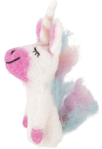 GURU SHOP Handgemachte Fingerpuppe aus Filz - Einhorn, 9x4x3 cm