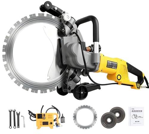 Sega circolare elettrica per calcestruzzo 5000 W, macchina da taglio per scanalatura di muri, soppressione della polvere alimentata ad acqua, per mattoni, granito, marmo Cuttingdepth29cm