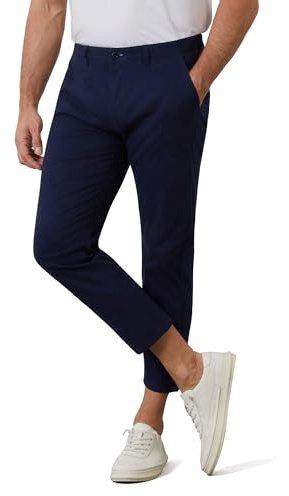Pantalon Chino Homme Coupe Slim 7/8 Pantacourt Stretch Décontracté Élégant | Longueur courte idéale pour l'été, tissu léger et doux. Coupe ajustée confort et chic. Parfait pour le bureau et le quotidien
