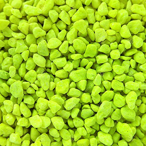 GardenersDream Fluorescent Aquatic Gravel - Decorative Aquarium Fish Tank Stones (1kg, Yellow)
