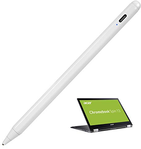 Acer Chromebook Spin 15 Stylus Pen, Active Stylist Pen for Acer Chromebook Spin 15 2-in-1 Convertible Digital Capacitive Pens High Precision with Ultra Fine Tip,Touch-Control and Rechargeable,White