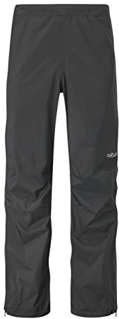 RAB Men's Downpour Plus 2.0 Pants Waterproof Breathable Rain Pants for Hiking and Trekking - Black - X-Large/32 Inseam