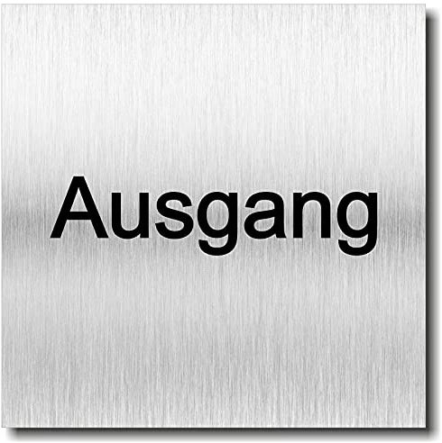 Türschild Ausgang UV Druck selbstklebend 12 x 12cm - 3mm Aluverbund - Made in Germany - Art.Nr. 2094