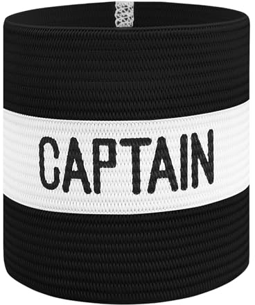 Mezeic Classic Captain's Armband for Soccer Training, Adults & Youths Elastic Arm Band Captain Armbands Team Sports Accessories - Adult,Black