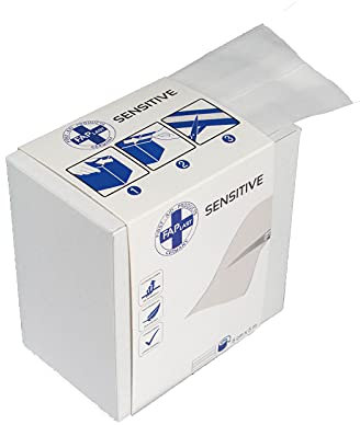 HierBeiDir Sensitive Wundschnellverband, elastisch, luftdurchlässig, hautfreundlich, hypoallergen, latexfrei, 1 Stück, Wundpflaster (6 cm x 5 m)
