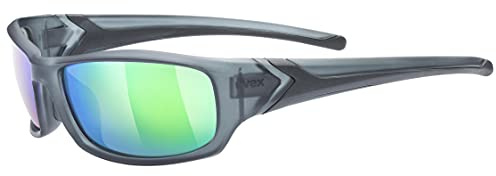 Uvex sportstyle 211 - Sportbrille für Damen und Herren - starker Schutz vor Sonnenstrahlung - druckfreier Sitz & perfekter Halt - smoke matt/green - one size