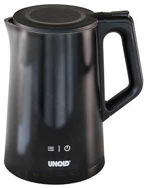 UNOLD 18415 Wasserkocher- Edelstahl Kettle Digital Schwarz mit 4 Temperatureinstellungen, 1,5 L, 1.800 W, Warmhaltefunktion, LED-Display, wärmeisolierter, doppelwandiger Behälter, 360° Sockel