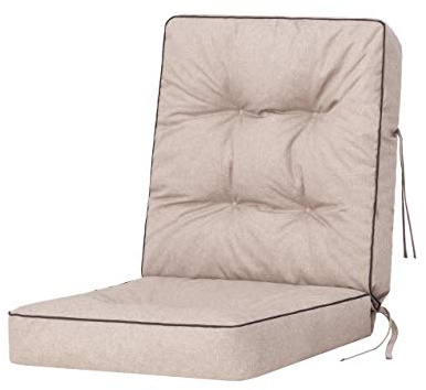 Bjird - Cojín para Banco de jardín, terraza o balcón con Respaldo - 50 cm - Impermeable - para Uso Interior y Exterior - para Columpio, Balancín o Muebles de Jardín - Made in EU - Beige