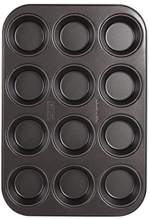 Zenker Stampo per muffin per 12 pezzi – Teglia per muffin e cupcake – Teglia per muffin resistente al calore con rivestimento antiaderente, nero