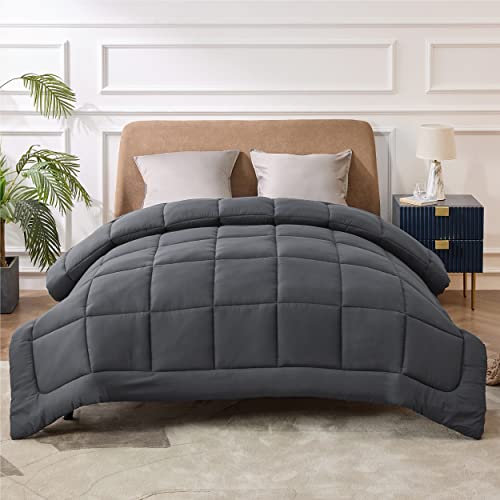 BEDSURE Bettdecke 135x200 Ganzjahresdecke Steppdecke - Bettdecke 135x200cm 4 Jahreszeiten Bettdecken - Oeko-TEX Zertifiziert 300GSM Grau, Weiche Warm Duvet Schlafdecke für Allergiker