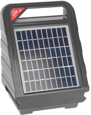 AKO Sun Power S 250, Weidezaungerät Classic, 12 V Solargerät, Input Joule: 0.40 J, max. Spannung: 10.500 V, für Zäune bis 3 km, 5 Jahre Garantie, Made in Germany
