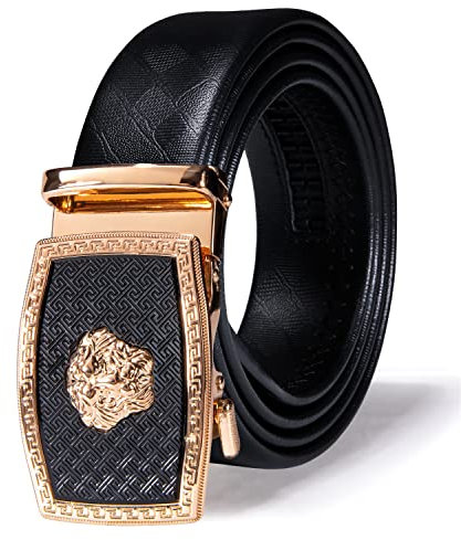 Dubulle Belts For Men Sliding Automatic Buckle Ratchet Dress Designer TOP Genuine Leather Strap Gifts
