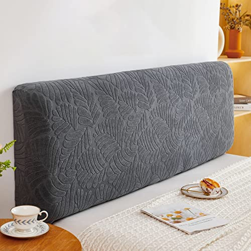WSGJHB Bett Kopfteil Bezug - Weicher Staubdichte Hussen für Schlafzimmer Kopfteil, 140-170 cm, Dunkelgrau