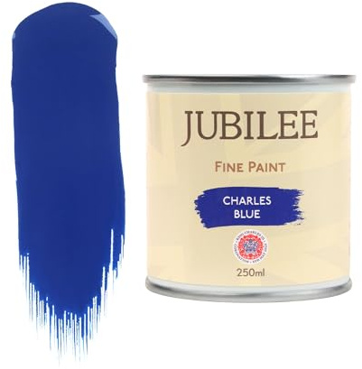 Guild Lane Jubilee Furniture Paint – Upcycle & Transform Wood, Metal & Glass – Soft Sheen Finish for Indoor & Outdoor – Durable & Easy to Apply Multi-Surface Paint (Charles Blue, 250ml)