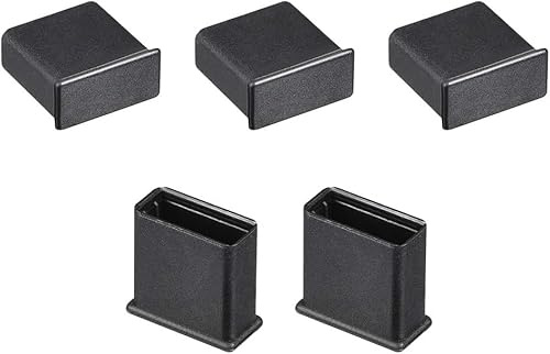 MACHSWON 5Pcs PE USB 2.0 Port Anti-Dust Stopper Cap Cover for USB Male, Charging Cable, Data Cable, USB Data Cable Dustproof Cover USB Flash Drive Dust Cover Black