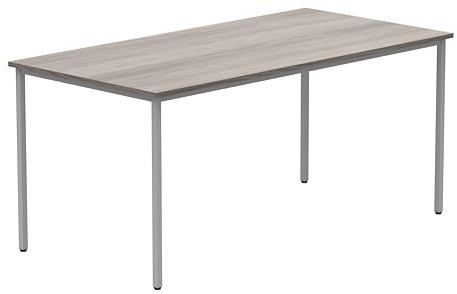 Office Hippo Essentials Multi-Use Office Table Desks, Home Writing Computer Desk Office Desk For Work Or Home, Home Office Desk With Adjustable Feet, Alaskan Grey Oak, 160 x 80 cm