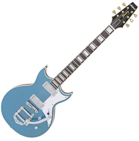 Aria Pro II 212-MK2 - Bowery-Chambered Doublecut mit Bigsby, Phantom Blue