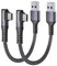 CONMDEX 2Stück USB C Android Auto Kabel Winkelstecker 90 Grad 50CM/0,5M 10Gbit/s Daten USB3.1 Gen2 QC3.0 3.1A USB A auf C Typ C Kompatibel mit iPhone 16 Pro Samsung Note20 Galaxy S23/S22/S21 Pixel 9