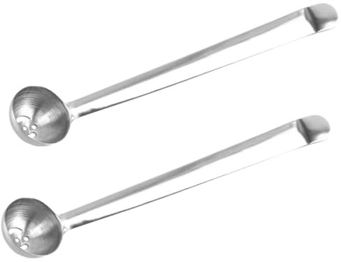 HOLIDYOYO 2piezas Cuchara De Aceitunas De Acero Inoxidable Cuchara Para Con Orificio De Drenaje Para Tarro De Encurtidos o Frutas Secas