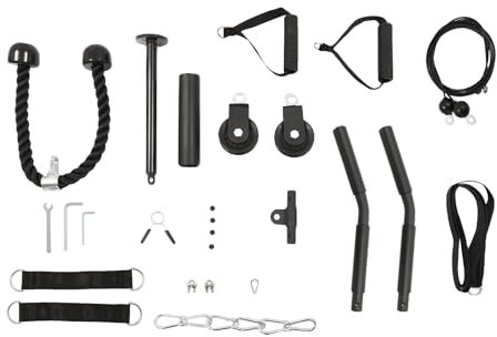 KEESUNG Kabeldragning fitness latsdrag axel triceps träningsutrustning, dragsystem gym kabelvikt pulley system kabeldragning fitness utrustning hemma latsdragmaskin arm styrketräningsutrustning