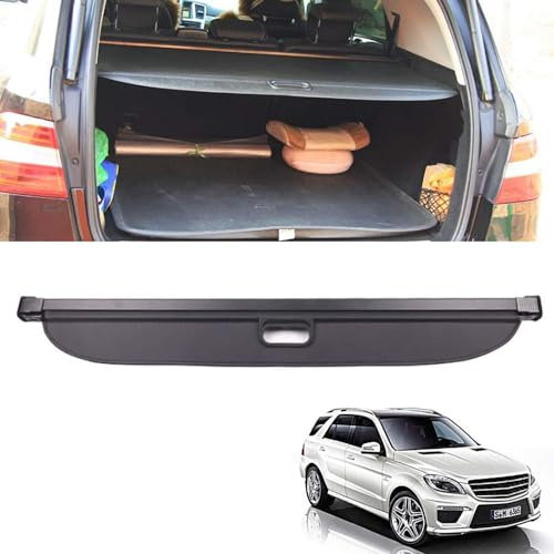 SLURF Auto Laderaumabdeckung Einziehbarer Frachtabdeckungen für Mercedes Benz ML W166 ML320 ML350 ML400 500 2013-2017 Trunk Parcel Gepäck Security Privatsphäre ZubehöR
