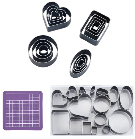 SUPERDANT DIY Leder Stanzformen Herzen Rechteck Rund Hohlstanzer Werkzeug Manueller Leder Stanzform Lochstanzer Cutter Für Schmuckdesigns Handgefertigte DIY Bastelarbeiten Mit PVC