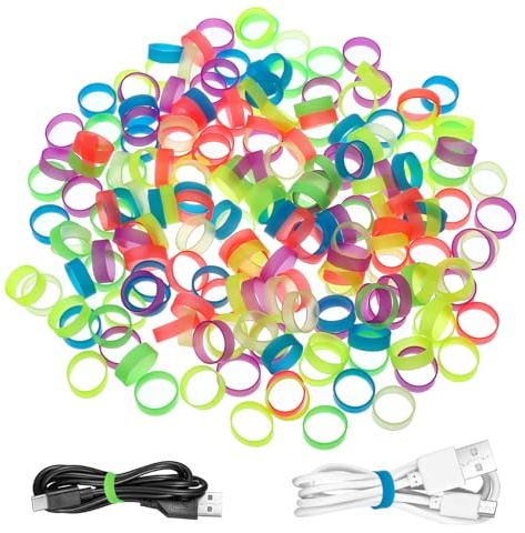 200 Stück Silikon-Gummibänder, kleine elastische Silikonringe, breite wiederverwendbare dicke Gummibänder für Schule, Zuhause oder Büro