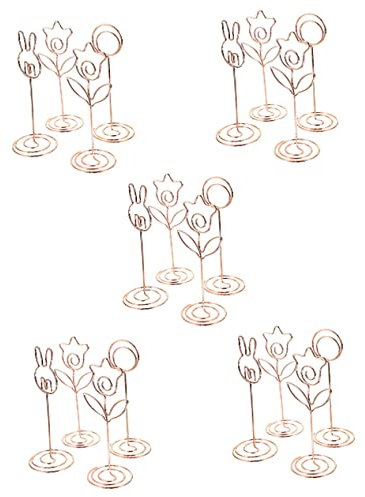 Cabilock 20 Piezas Portamensajes Metalico Soportes De Imagen para Mesa Soporte para Tarjetas De Mesa Titular De La Imagen Soporte De Exhibición De Imagen Portafotos De Aluminio