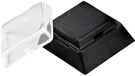 BTXETUEL Sofort benutzerdefinierte doppellagige Tastenkappen mit transparenter Abdeckkappe für DIY abnehmbare Aufkleber oder Papierreste kompatibel mit Cherry MX Schaltern (24 Stück, schwarze Flasche)