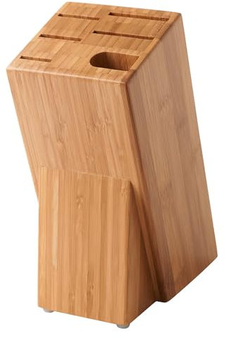 Home stuff Universal Knife Block Knives Bamboo Wood Knife Block Without Knives Butcher Block Knife Holder and Organizer with Wide Slots for Easy Kitchen Knife Storage