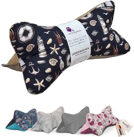 Leseknochen Maritim Nackenkissen Handmade in D, waschbar (Atlantik)