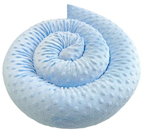 Bebeloo Bettschlange Bettkissen Seitenschläferkissen Nackenrolle Schlafkissen Kuschelschlange Stillkissen Zierkissen Zugluftstopper Body Pillow Minky Oeko-TEX (Hellblau, 140 cm)