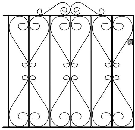 Regent Scroll Metal Garden Gate Galvanised Wrought Iron Style Pedestrian Gates (991mm Gap X 914mm High RSZP4)
