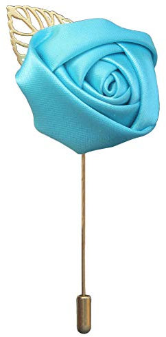 Xiao Hua Ansteckblume für Bräutigam, Rosen-Boutonniere für Hochzeit, Knopflöcher, Knopflochblume für Herren, Hochzeit, Bräutigam, Trauzeugen, für Abschlussball, Hochzeit, Blau, 6 Stück